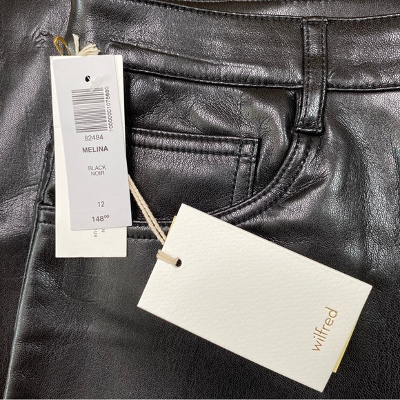 Wilfred Melina Black Pleather Pants Size 12 - Picture 3 of 8